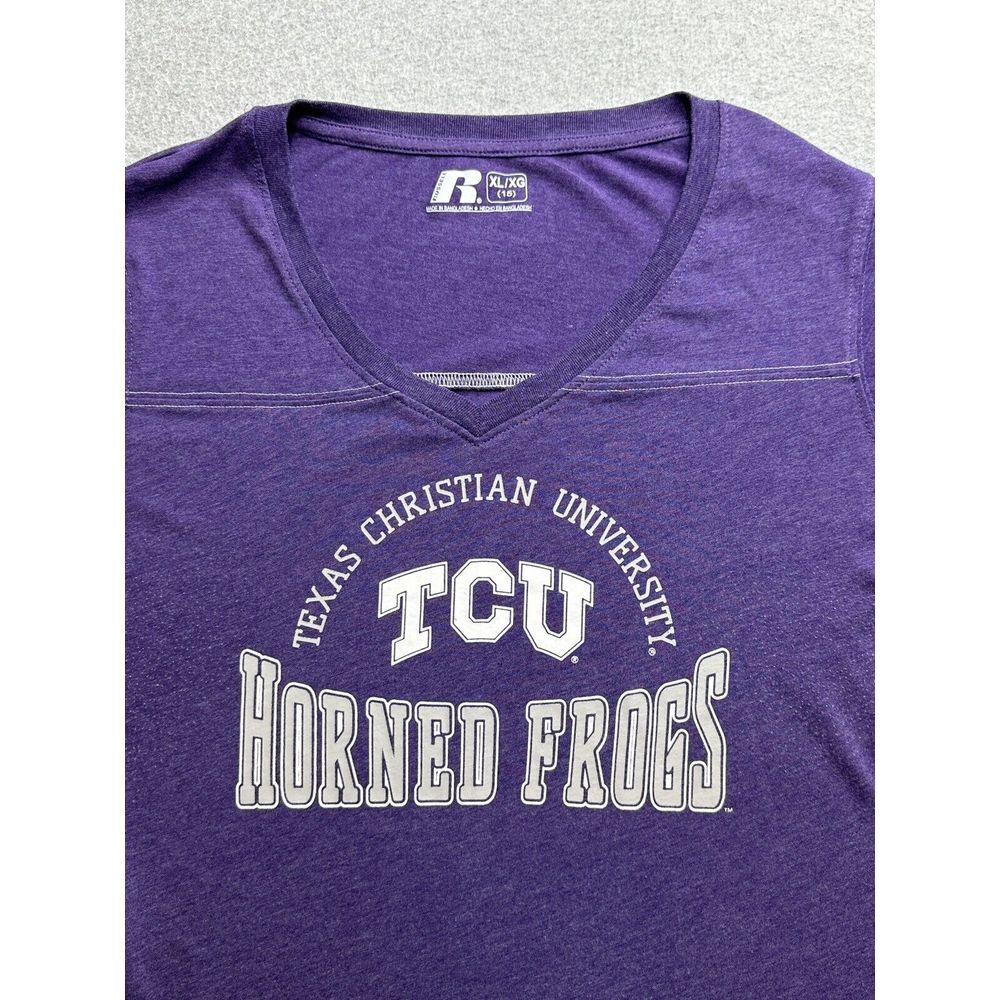Russell Athletic Purple TCU Horned Frogs V-Neck Long Sleeve Tee